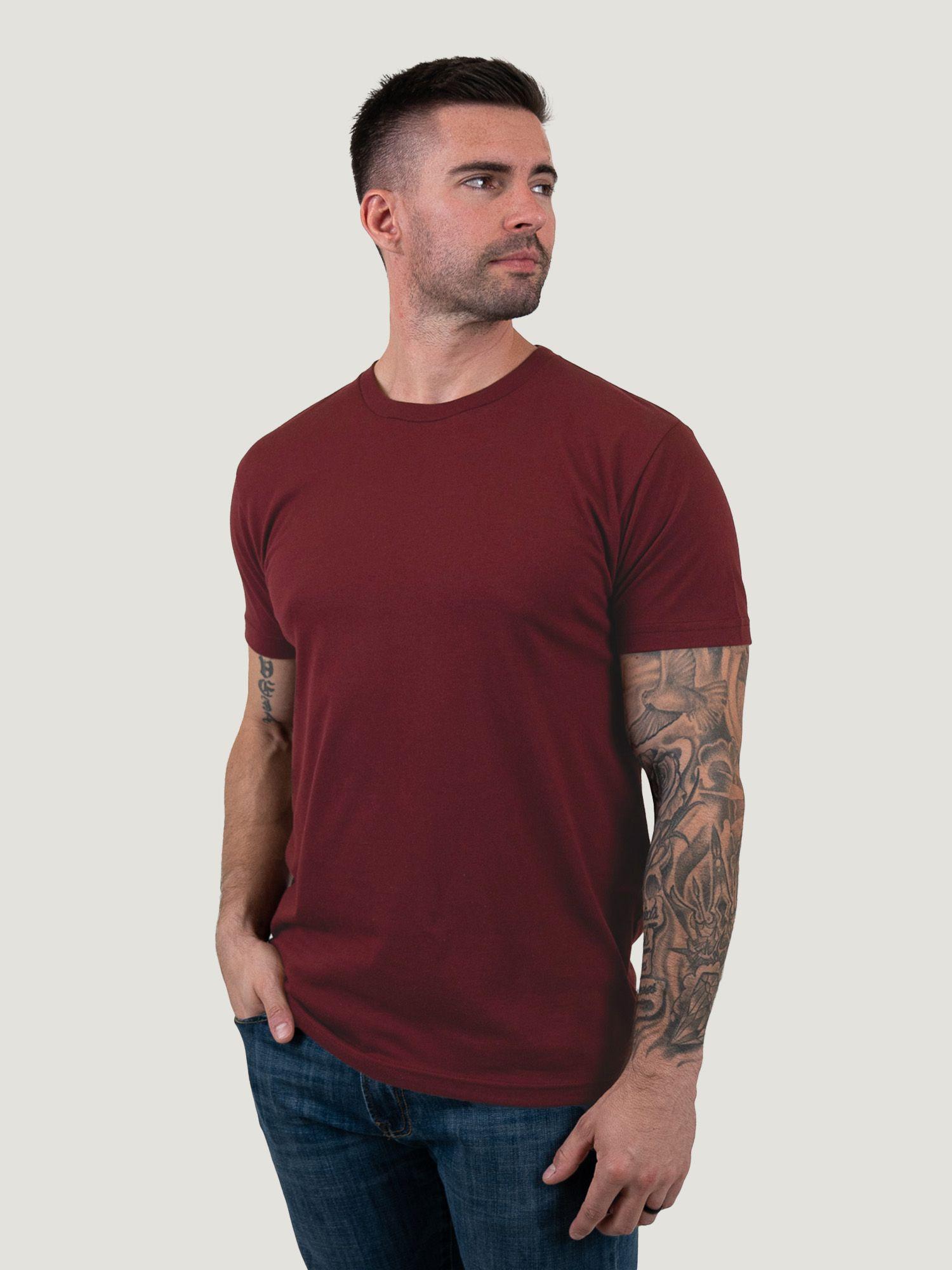 Garnet Crew Neck T-Shirt For Men | Fresh Clean Tees