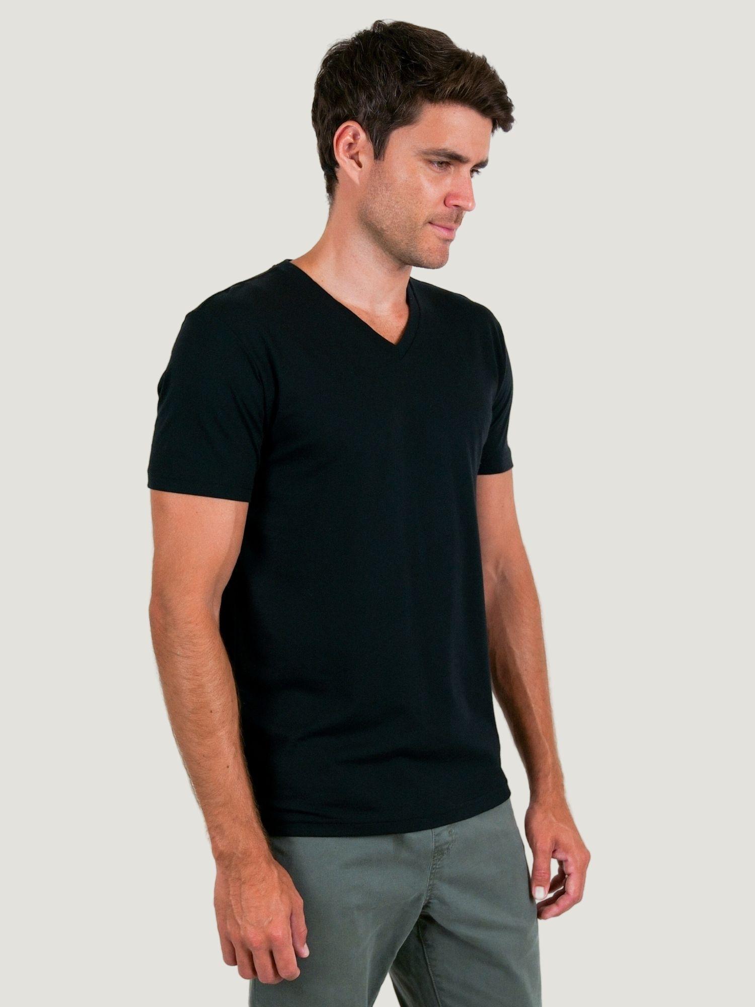 Black V-Neck T-Shirt For Men | Fresh Clean Tees